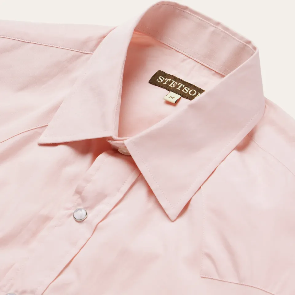 Sale Stetson End-On-End Western Shirt Pink