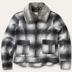 Stetson Plaid Cropped Jacket Black