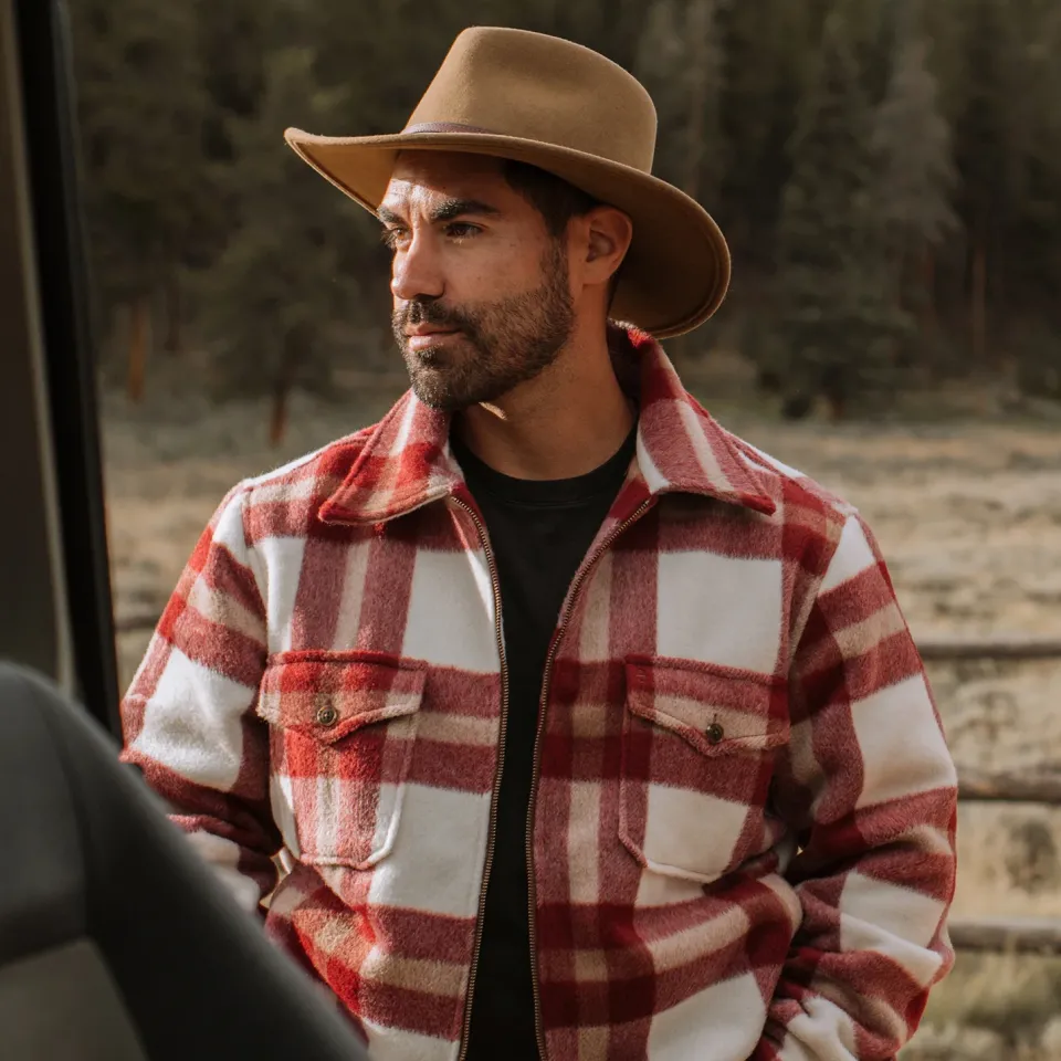 Best Stetson Plaid Lined Jac-Shirt Red
