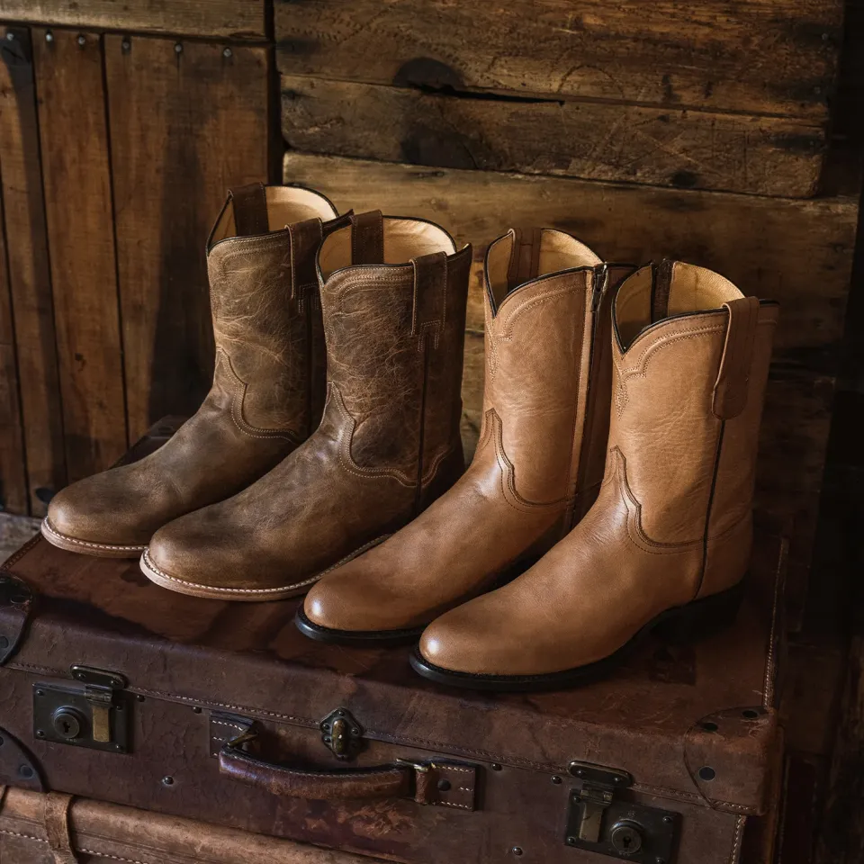 Outlet Stetson Puncher Boots Tan