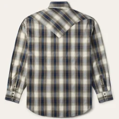 Sale Stetson Ranch Plaid Dobby Western Shirt Brown