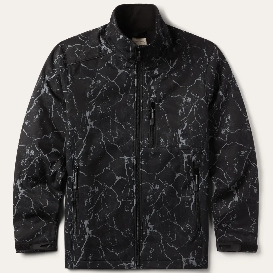 Discount Stetson Range Print Softshell Tech Jacket Grey