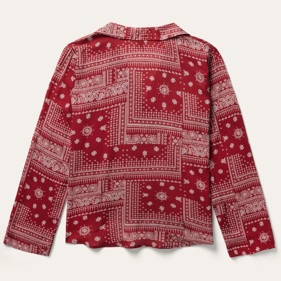 Best Stetson Bandana Patchwork Blouse Red