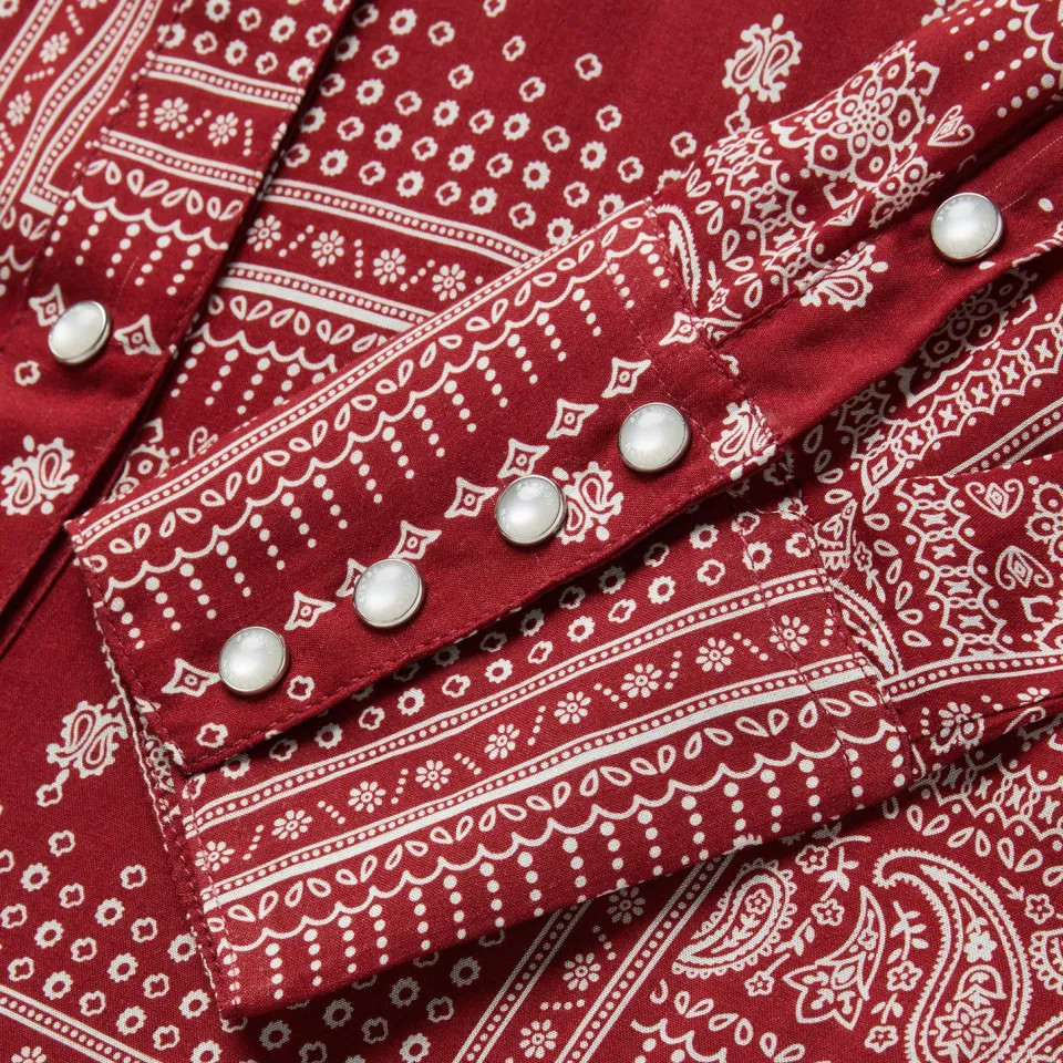 Clearance Stetson Bandana Patchwork Shirt Red