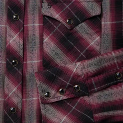 Clearance Stetson Marl Plaid Western Shirt Red
