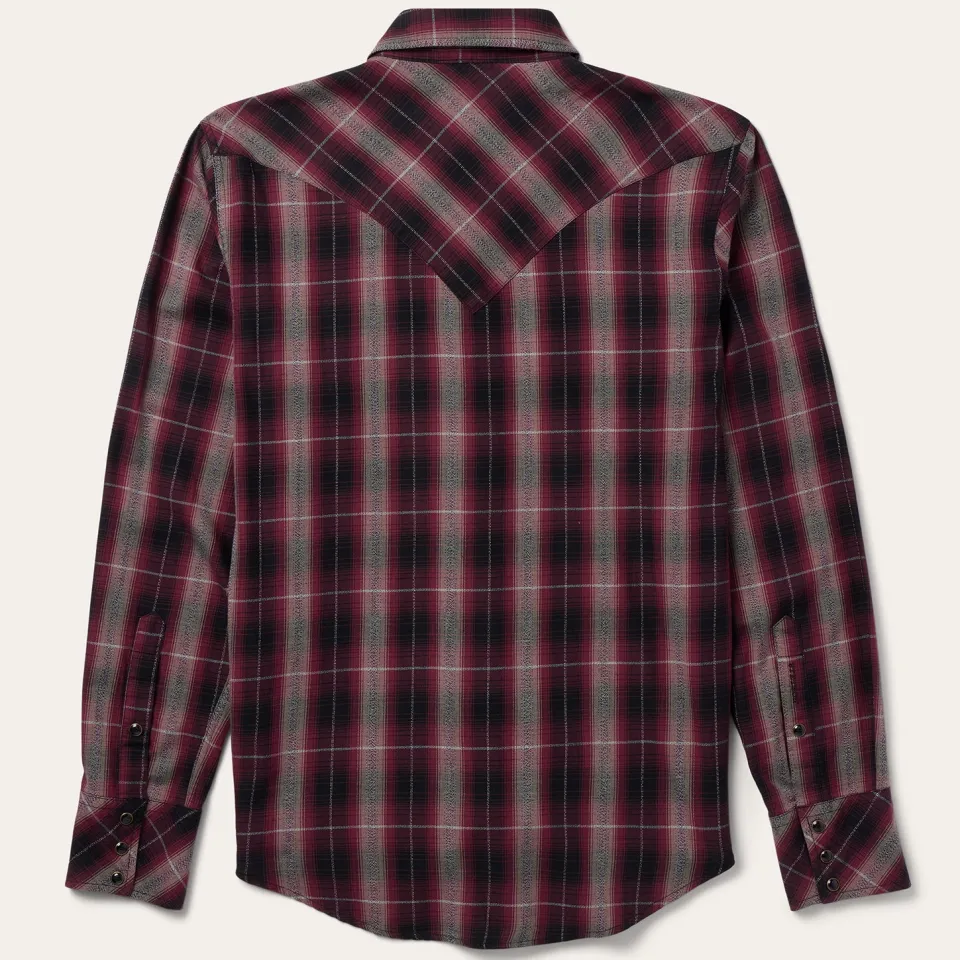 Online Stetson Marl Plaid Western Shirt Red