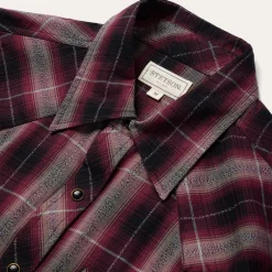 Online Stetson Marl Plaid Western Shirt Red