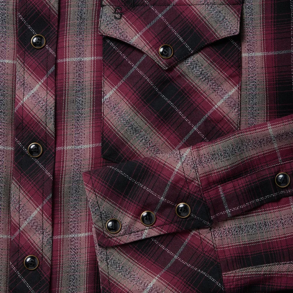 Online Stetson Marl Plaid Western Shirt Red