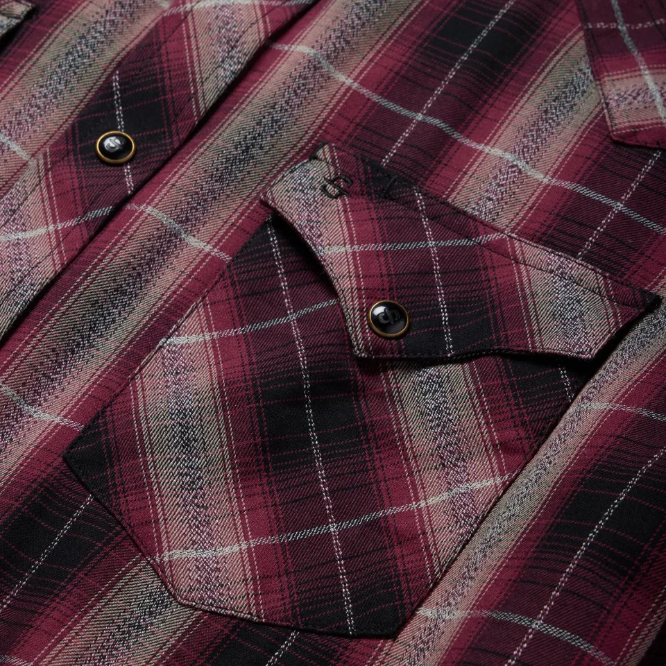 Online Stetson Marl Plaid Western Shirt Red