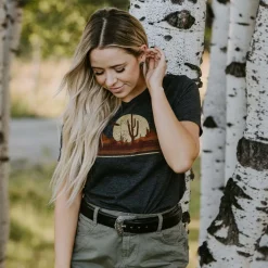 Stetson Riding Into The Sunset Graphic Tee Grey