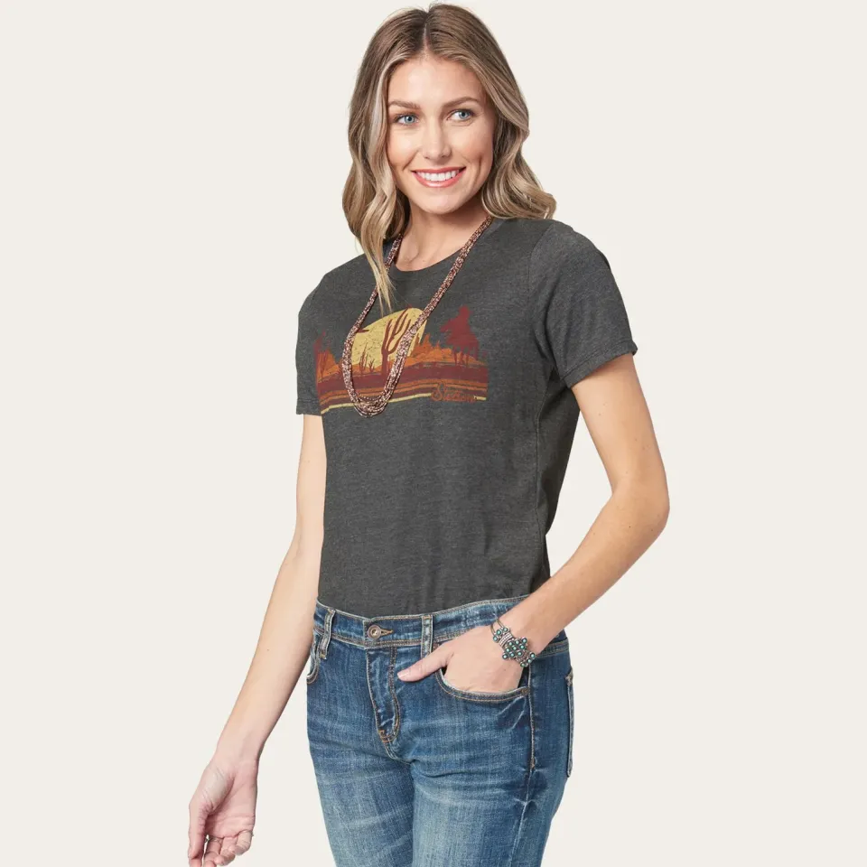 Stetson Riding Into The Sunset Graphic Tee Grey