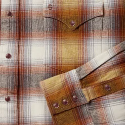 Discount Stetson Rust Plaid Flannel Western Shirt Brown