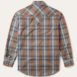 Sale Stetson Rustic Plaid Western Shirt Brown