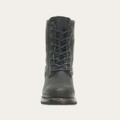 Clearance Stetson Sam Lace Up Leather Lug Boots Black