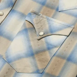 Online Stetson Sand Plaid Dobby Western Shirt Brown