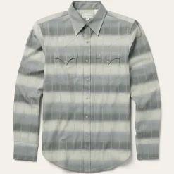 Best Stetson Serape Dobby Twill Western Shirt Brown