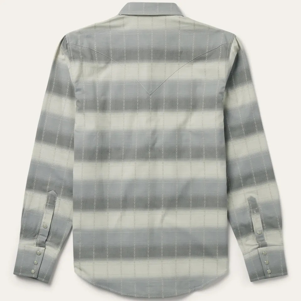 Best Stetson Serape Dobby Twill Western Shirt Brown
