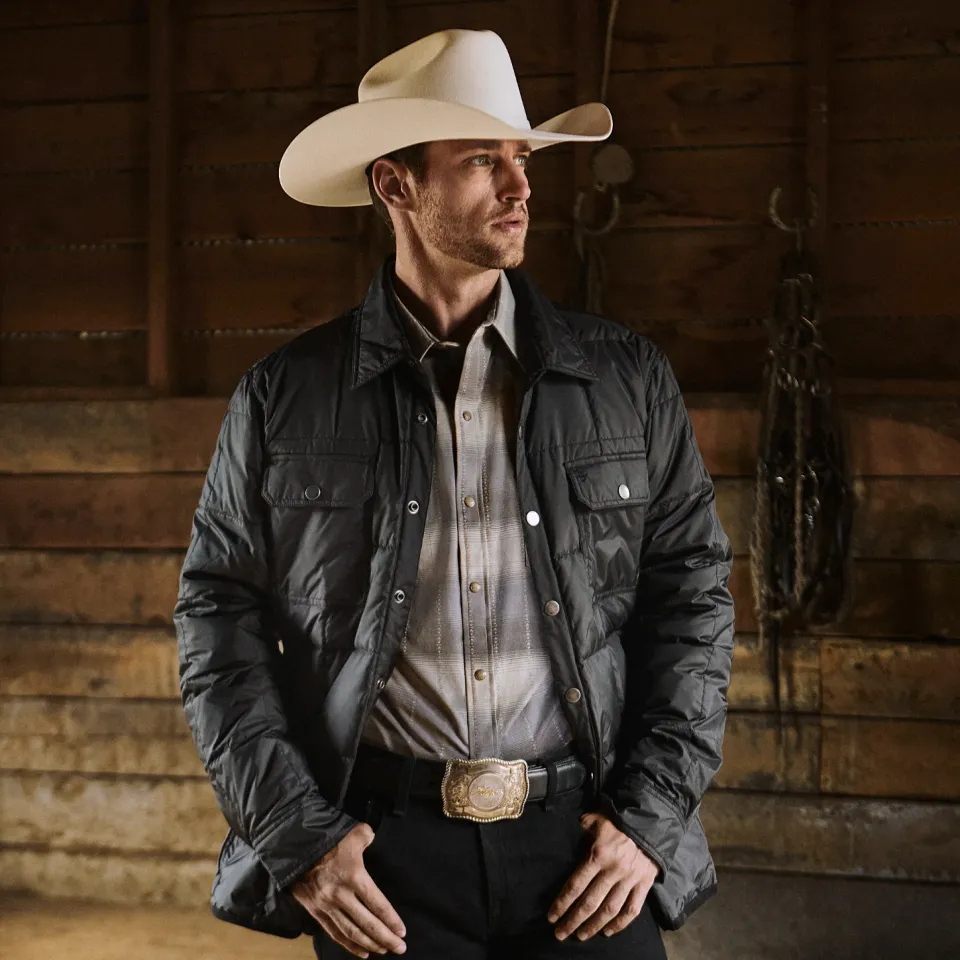 Sale Stetson Serape Dobby Twill Western Shirt Brown