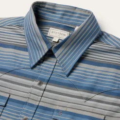 Discount Stetson Serape Stripe Western Shirt Blue