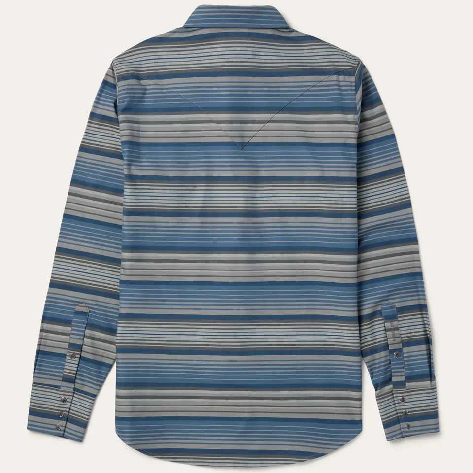 Hot Stetson Serape Stripe Western Shirt Blue