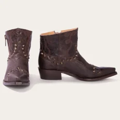 New Stetson Shelby Sierra Studded Cowboy Boot Brown
