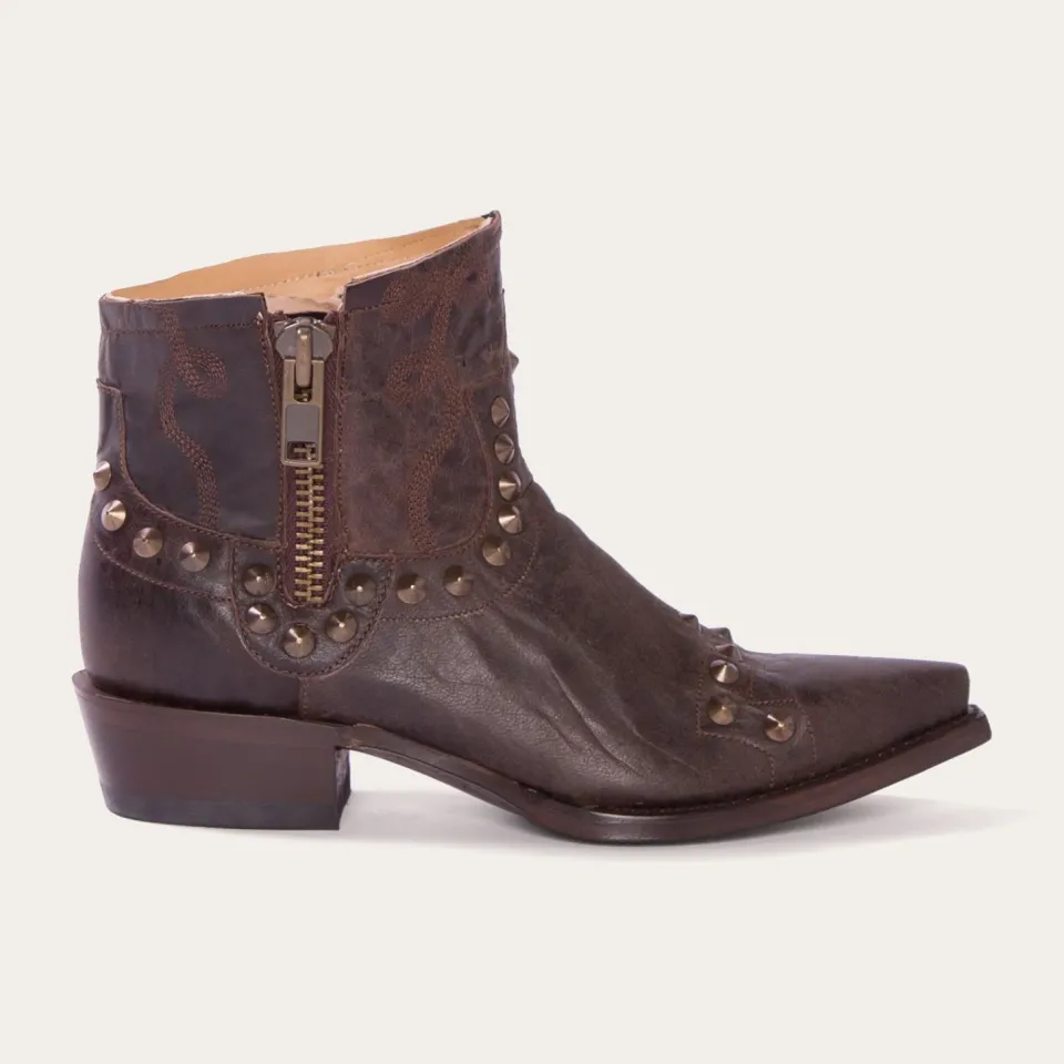 New Stetson Shelby Sierra Studded Cowboy Boot Brown