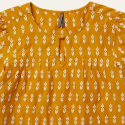 Outlet Stetson Short-Sleeved Aztec Blouse Yellow