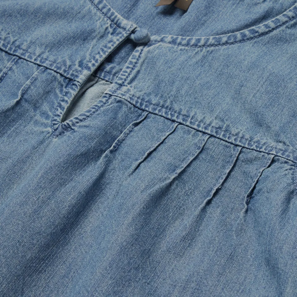 Best Stetson Short-Sleeved Denim Blouse Blue