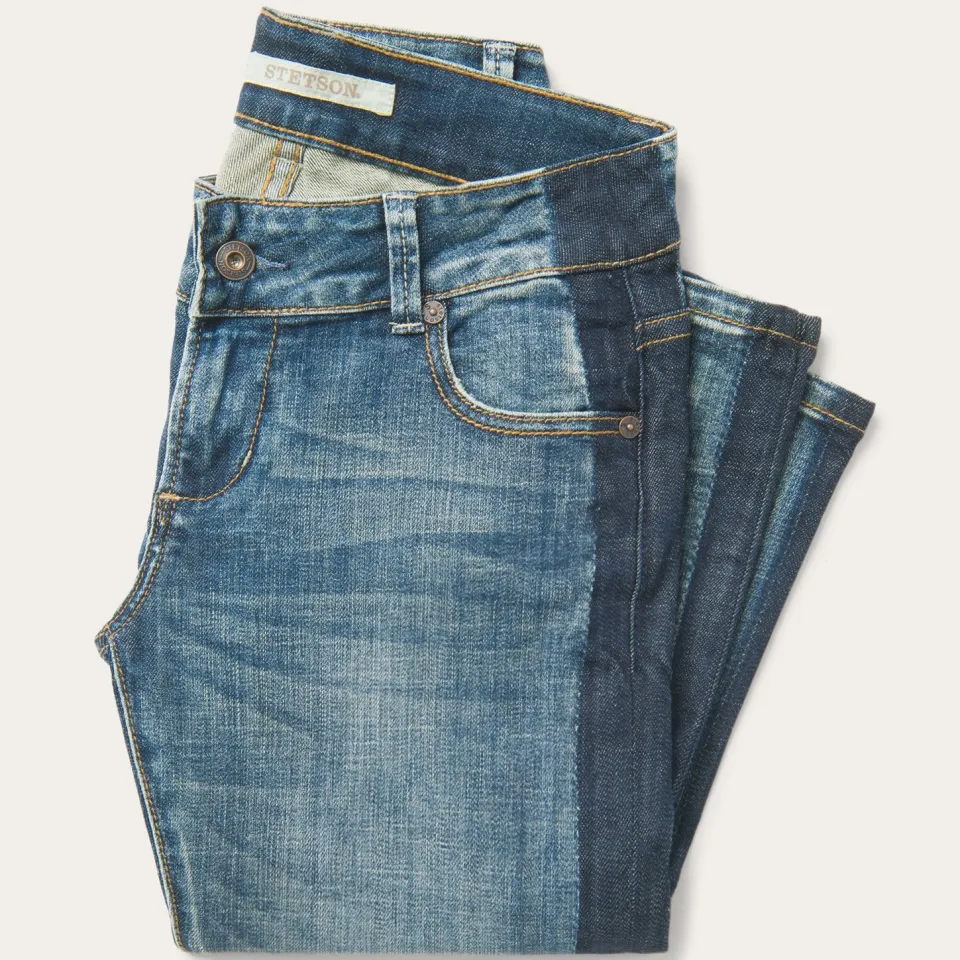 New Stetson Skinny Fit Stripe Leg Jean Blue