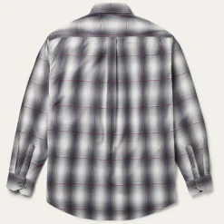 Outlet Stetson Smoke Ombre Plaid Button Front Shirt Grey