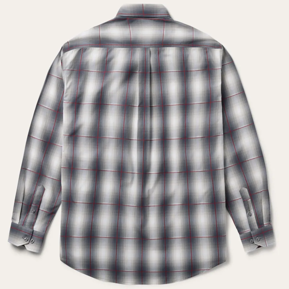 Outlet Stetson Smoke Ombre Plaid Button Front Shirt Grey