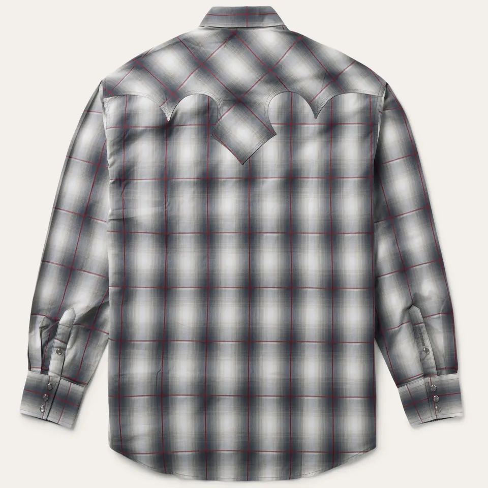 Sale Stetson Smoke Ombre Western Shirt Grey