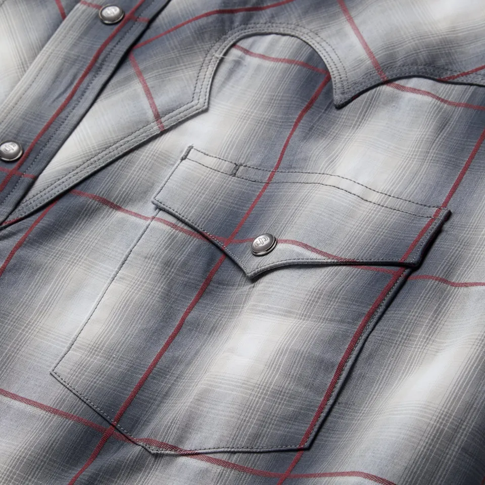 Sale Stetson Smoke Ombre Western Shirt Grey