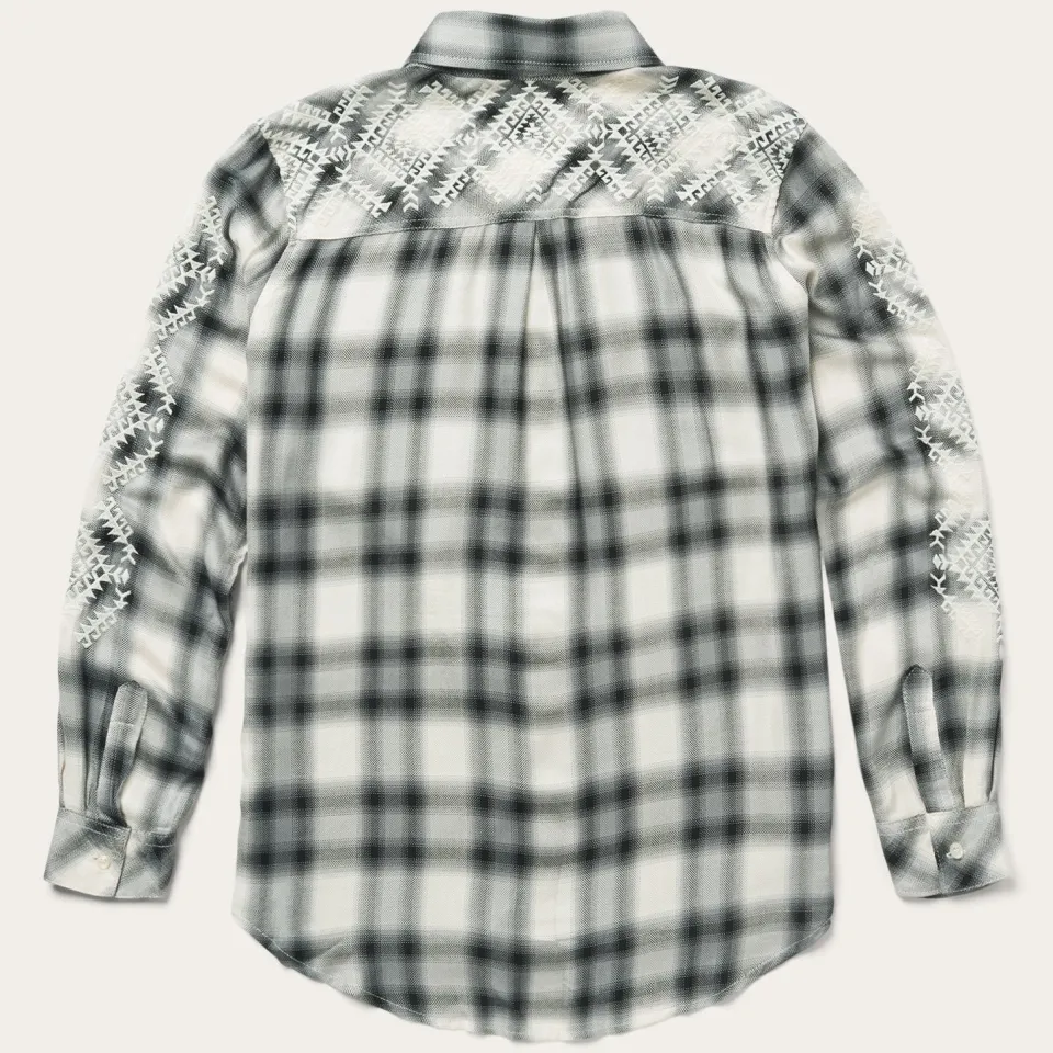 Best Stetson Smokey Ombre Plaid Shirt Grey