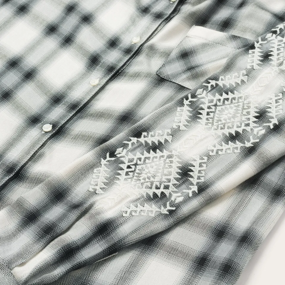Best Stetson Smokey Ombre Plaid Shirt Grey