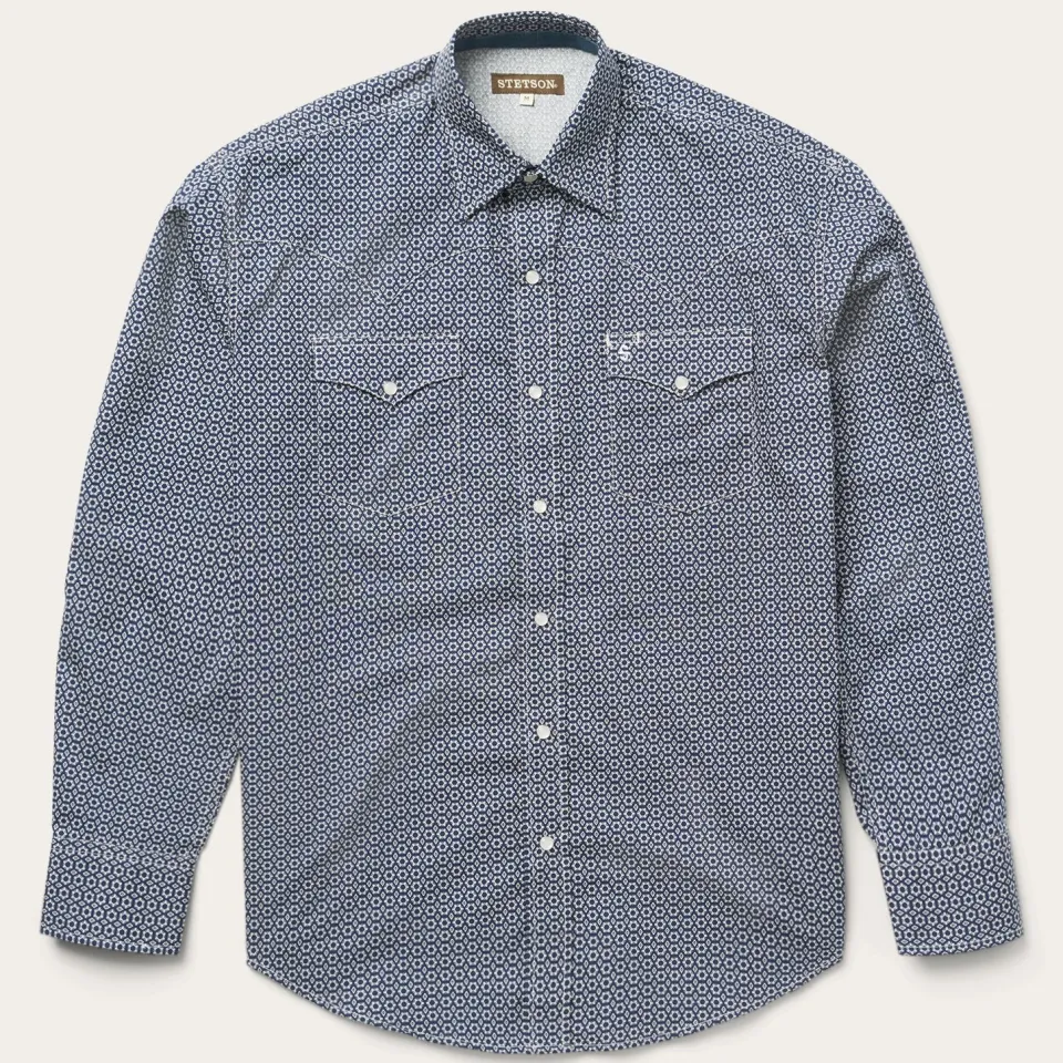 Best Stetson Snap Front Shirt in Deep Blue