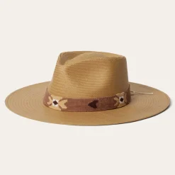 New Stetson Sol Straw Fedora Sand