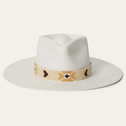 New Stetson Sol Straw Fedora Bleach