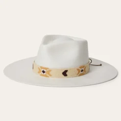 New Stetson Sol Straw Fedora Bleach