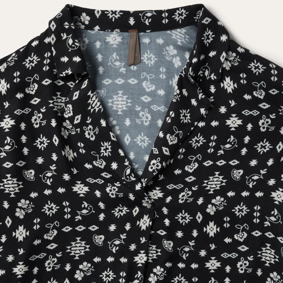 Clearance Stetson Southwestern Ditzy Print Blouse Black