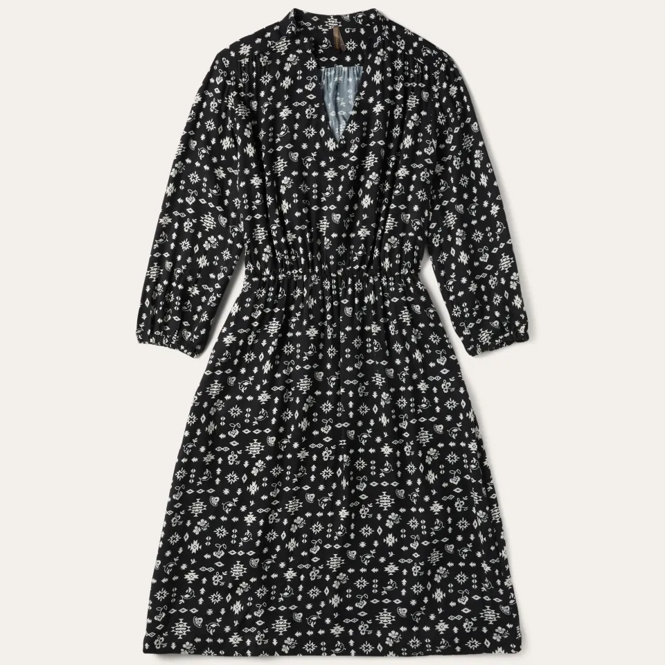 Stetson Southwestern Ditzy Print Dress Black