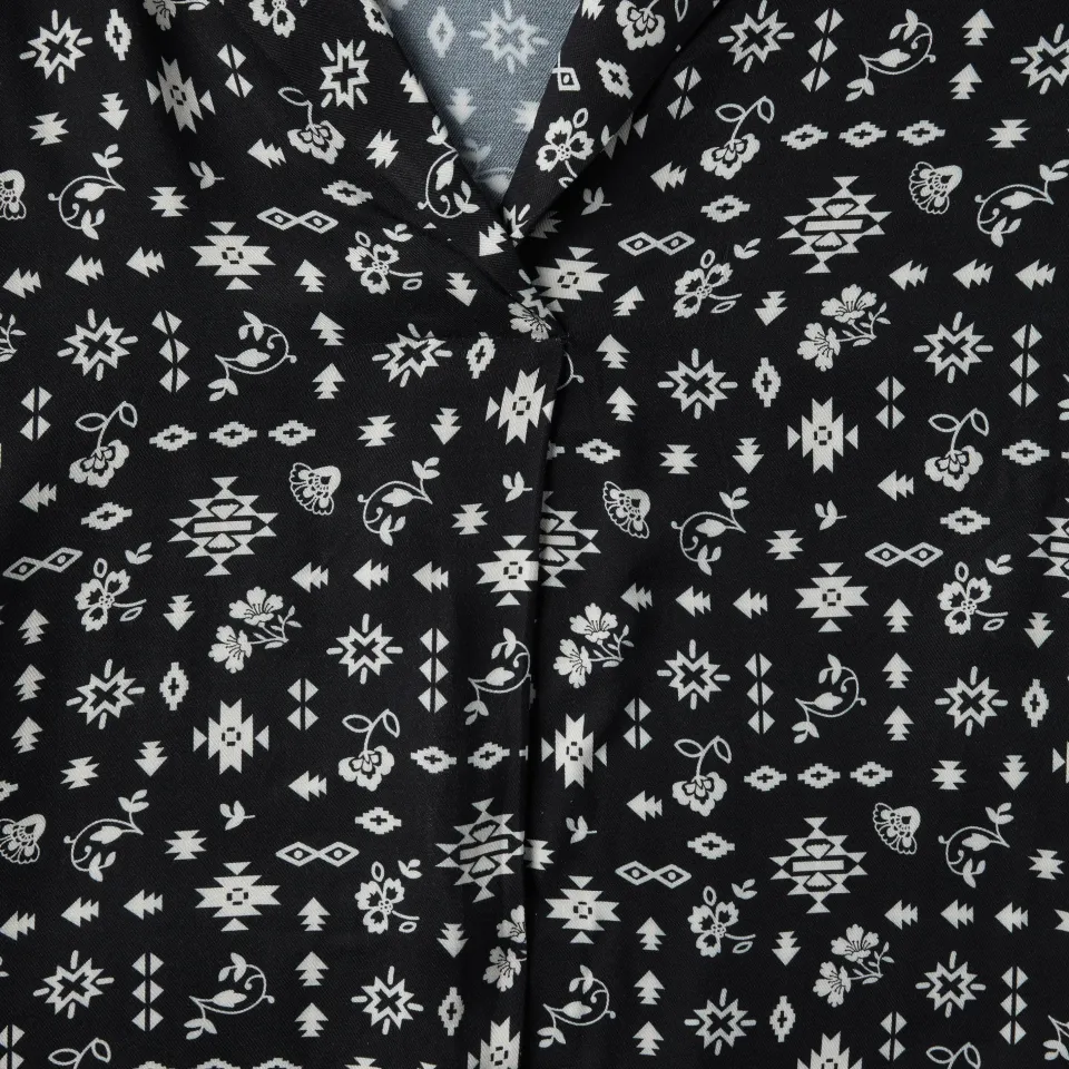 Stetson Southwestern Ditzy Print Blouse Black