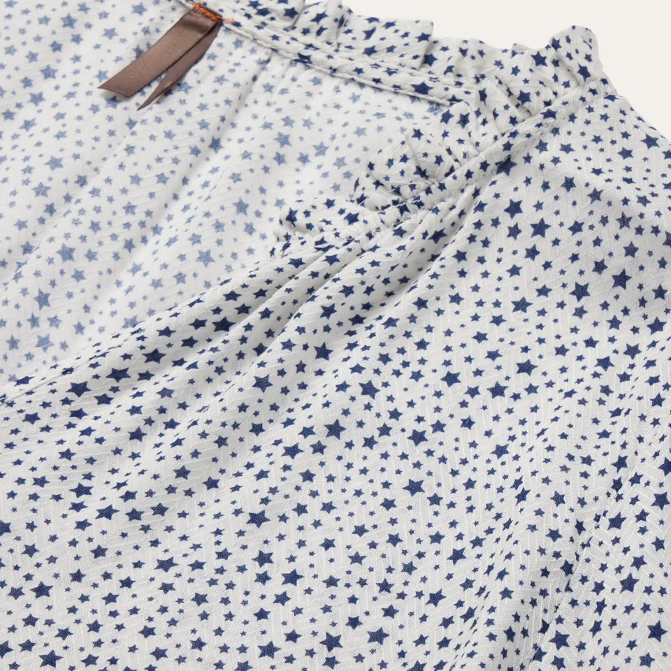 Best Stetson Stars Print Peasant Blouse White