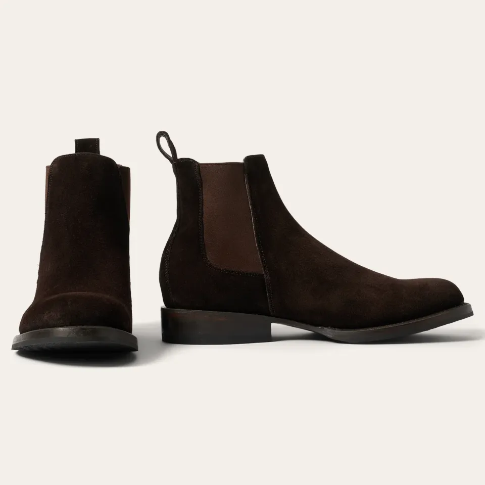 Sale Stetson Suede Beat Chelsea Boot Dark Brown