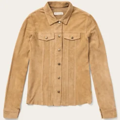 Stetson Suede Denim Shirt Jacket Brown