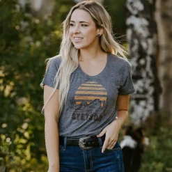 Stetson Sunset Graphic Tee Grey