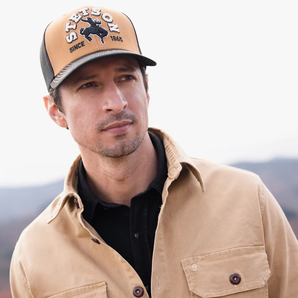 Sale Stetson Cowboy Trucker Cap Tan