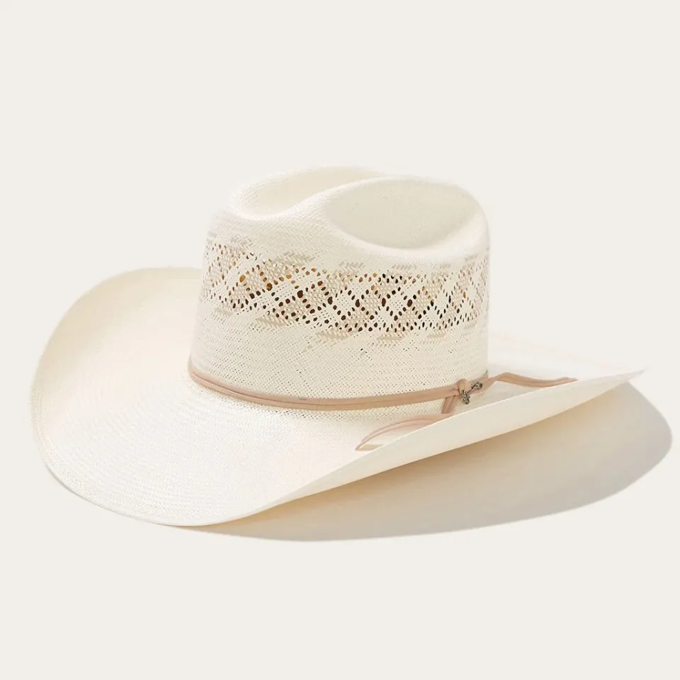 Clearance Stetson Thunder 10X Straw Cowboy Hat Ivory Gray