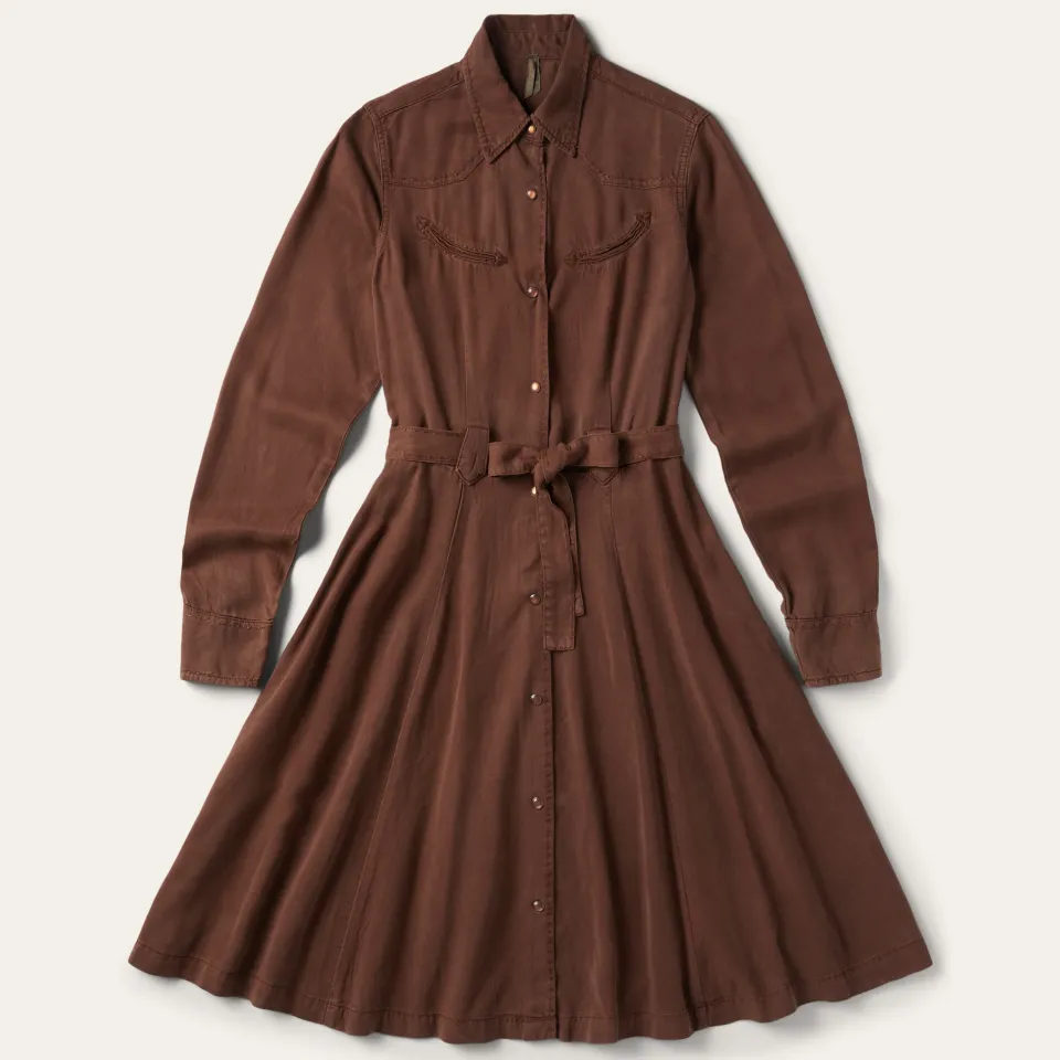 Discount Stetson Tobacco Tencel Western Dress Brown