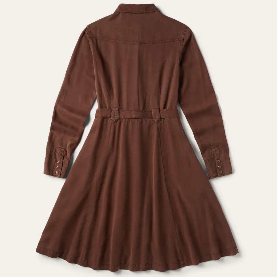 Discount Stetson Tobacco Tencel Western Dress Brown